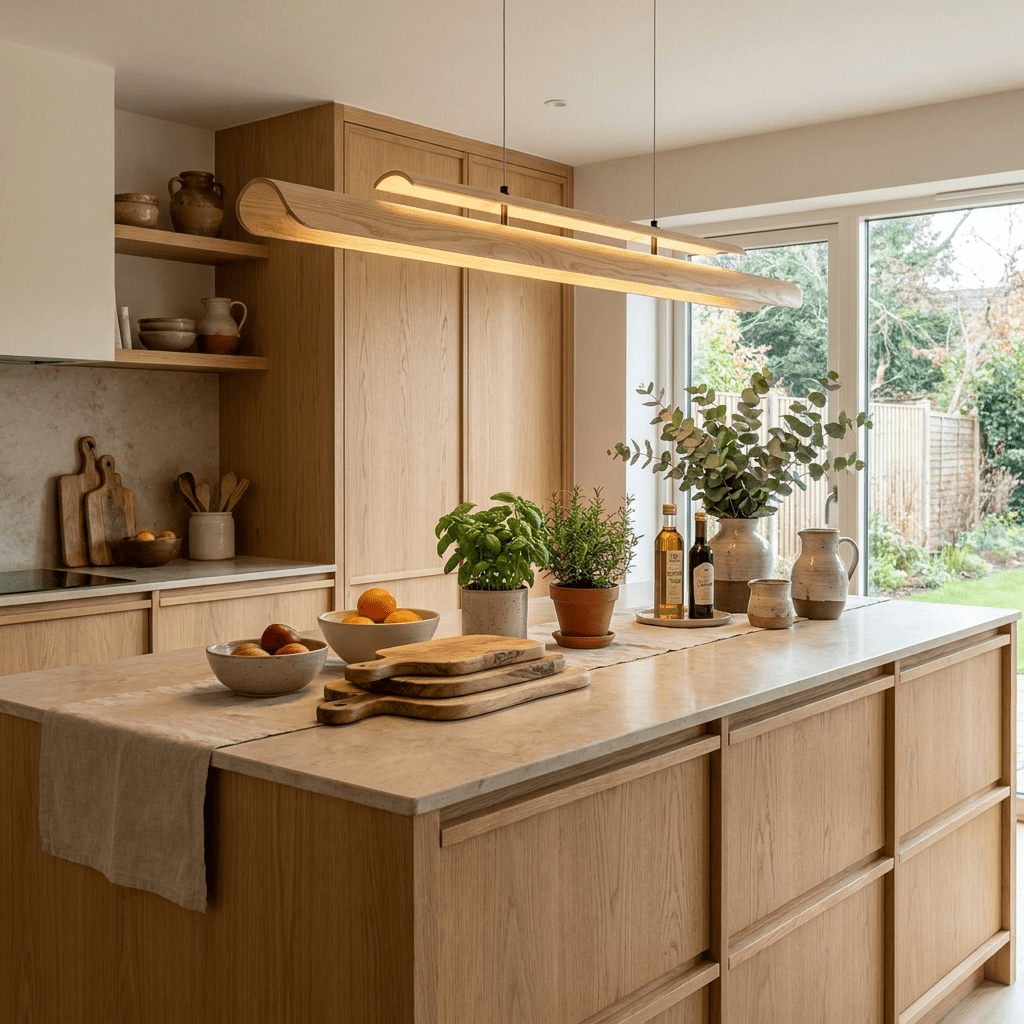 Lignelle houten lineaire hanglamp