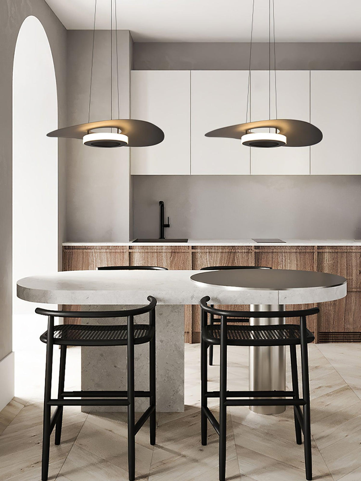 Woka hanglamp aluminium UFO-ring minimalistisch