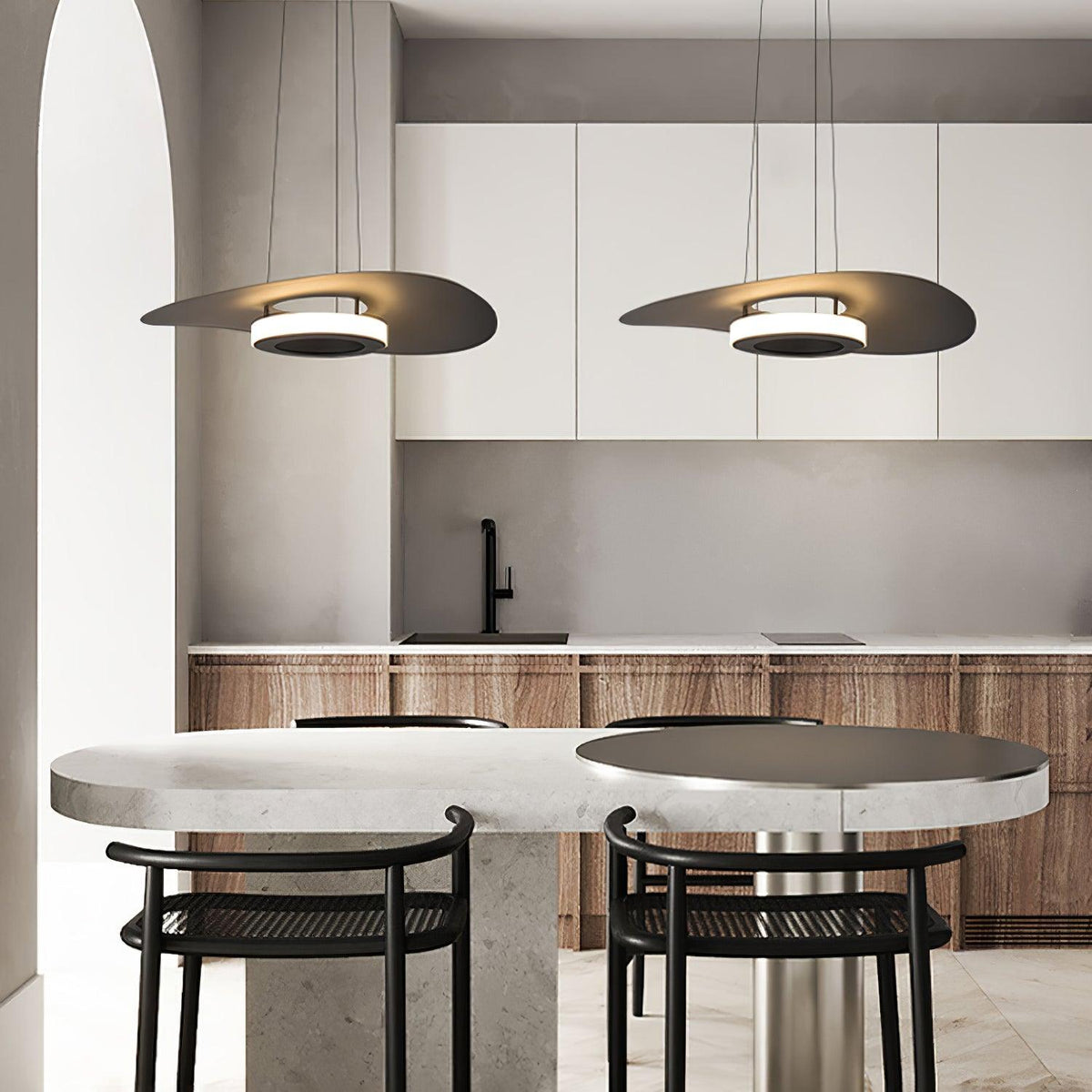 Woka hanglamp aluminium UFO-ring minimalistisch