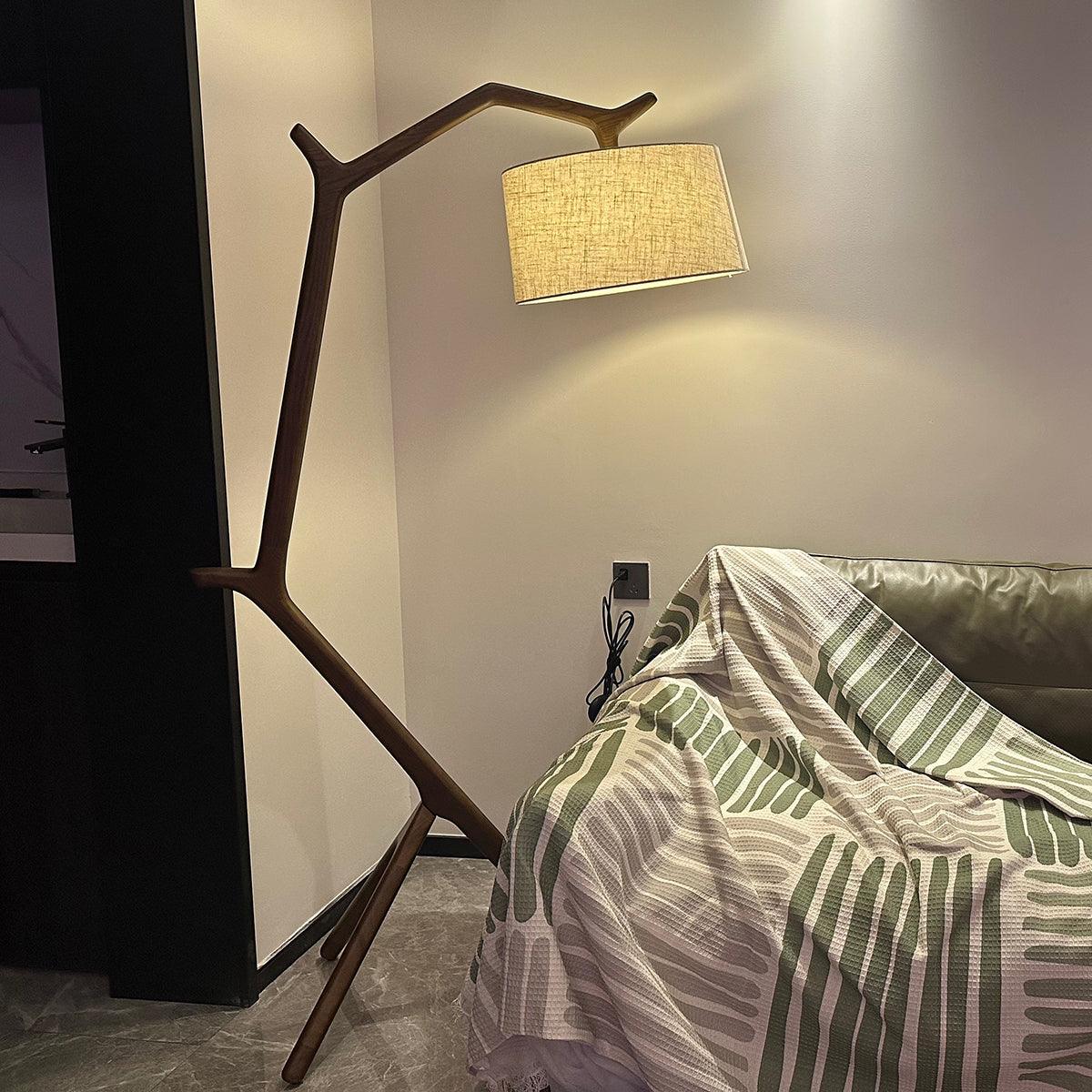 Ulmiril Rustic Houten vloerlamp