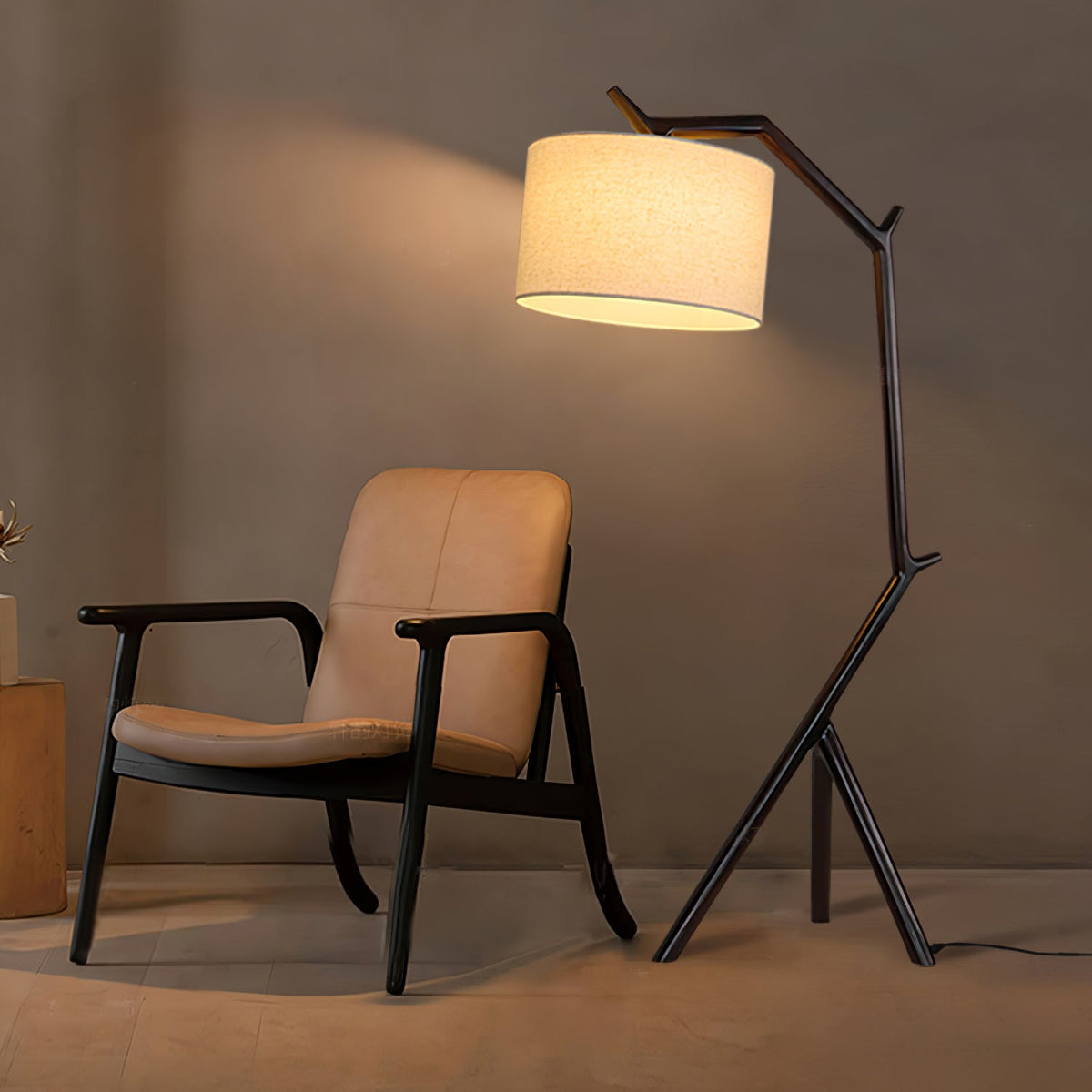 Ulmiril Rustic Houten vloerlamp