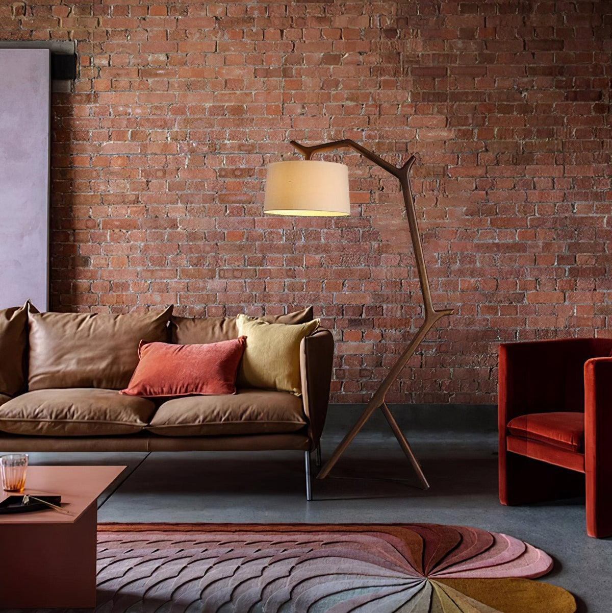 Ulmiril Rustic Houten vloerlamp