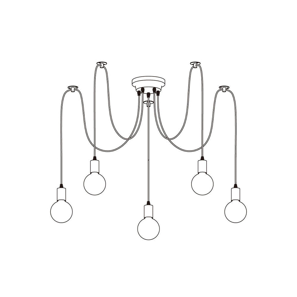 Alessio Retro Design Country Spider LED Hanglampen Metaal Zwart/Wit