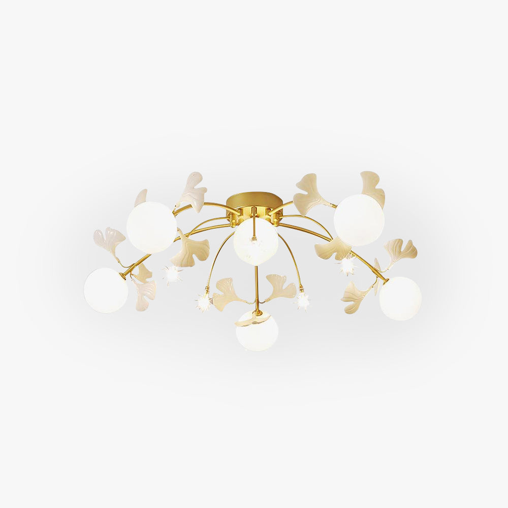 Olivia Design Bol LED Plafondlamp Metaal/Keramisch Wit/Goud Slaap/Woon/Eetkamer