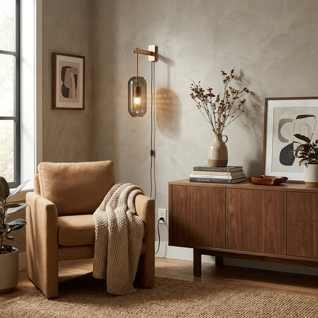 Vadim wandlamp met stekker van glas