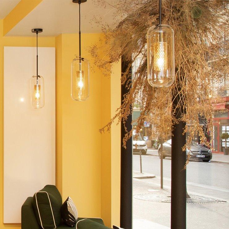 Sypharil Minimalistische hanglamp met glas