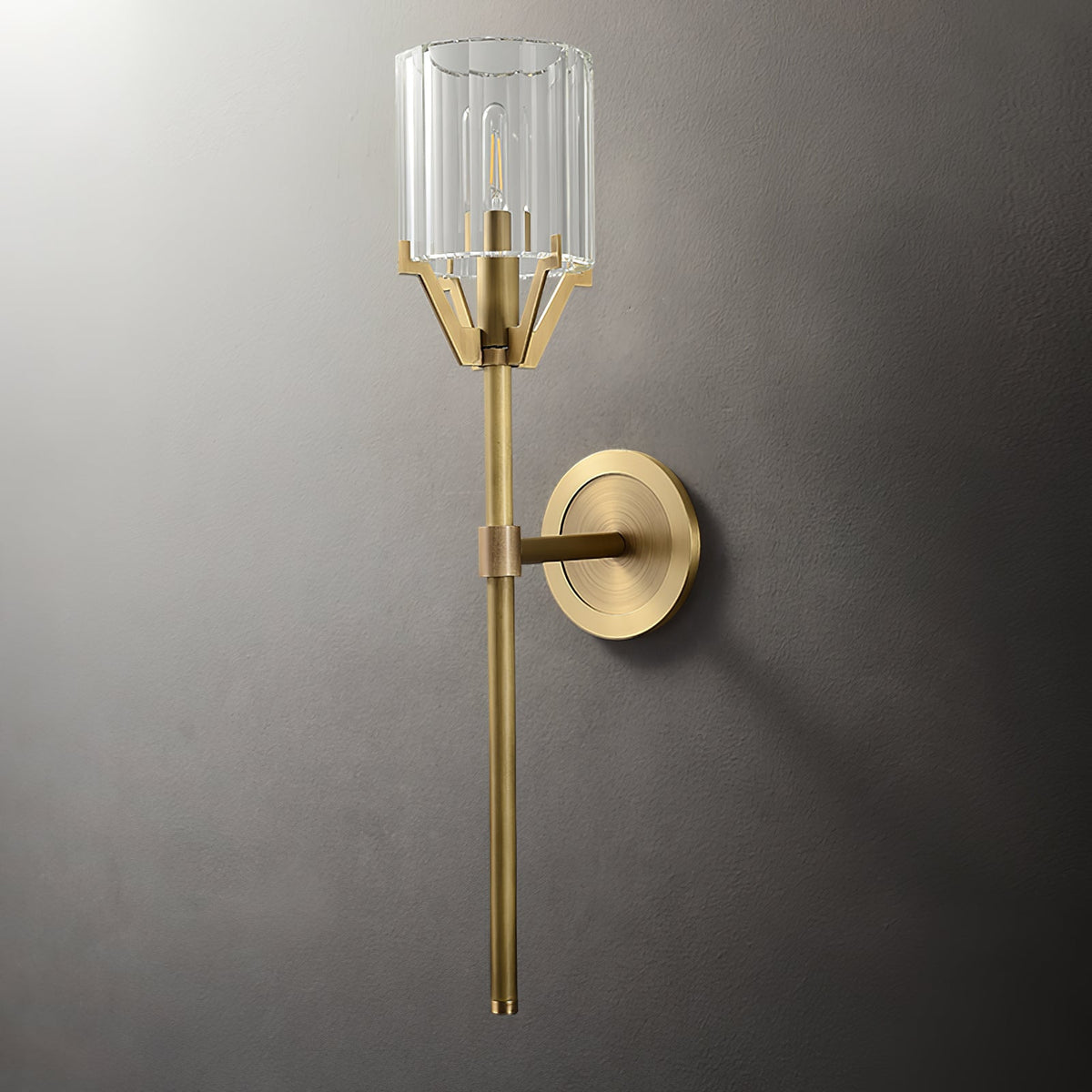 Lostor luxe wandlamp met afwerking en transparante kap