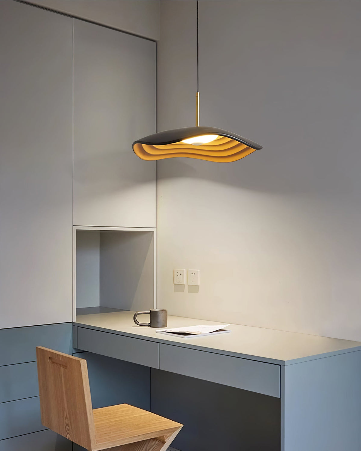 Mariva Moderne hanglamp met golfvorm en accent goudkleurig