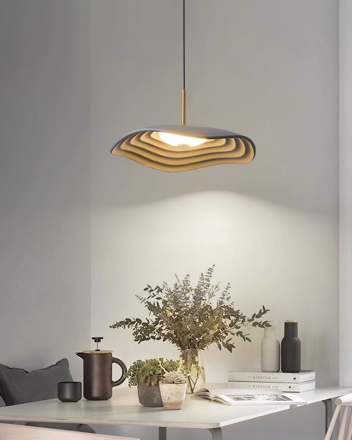 Mariva Moderne hanglamp met golfvorm en accent goudkleurig