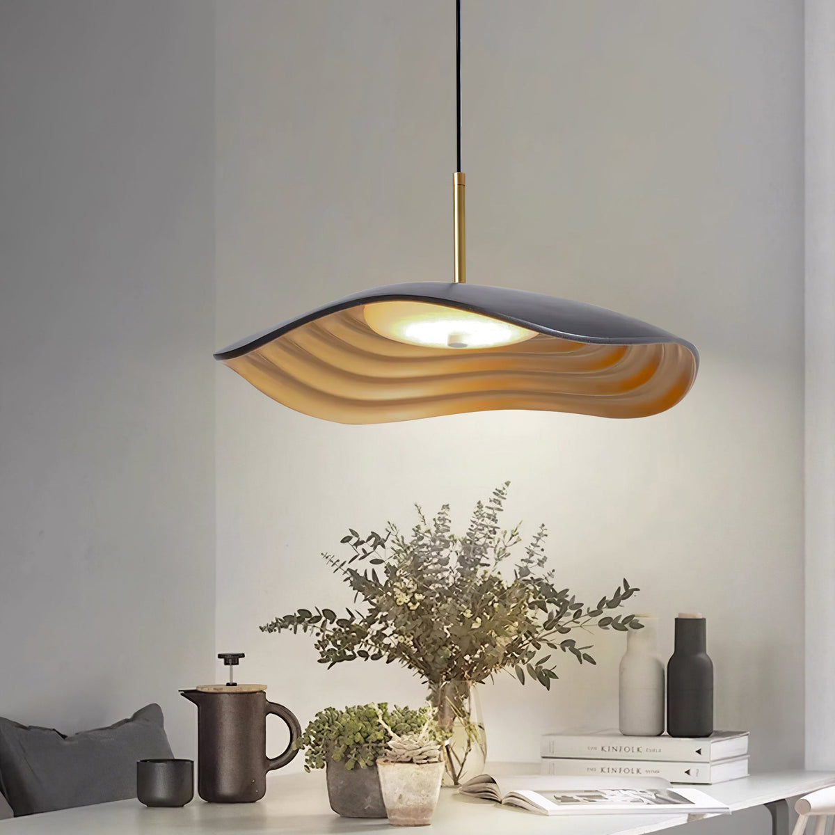 Mariva Moderne hanglamp met golfvorm en accent goudkleurig