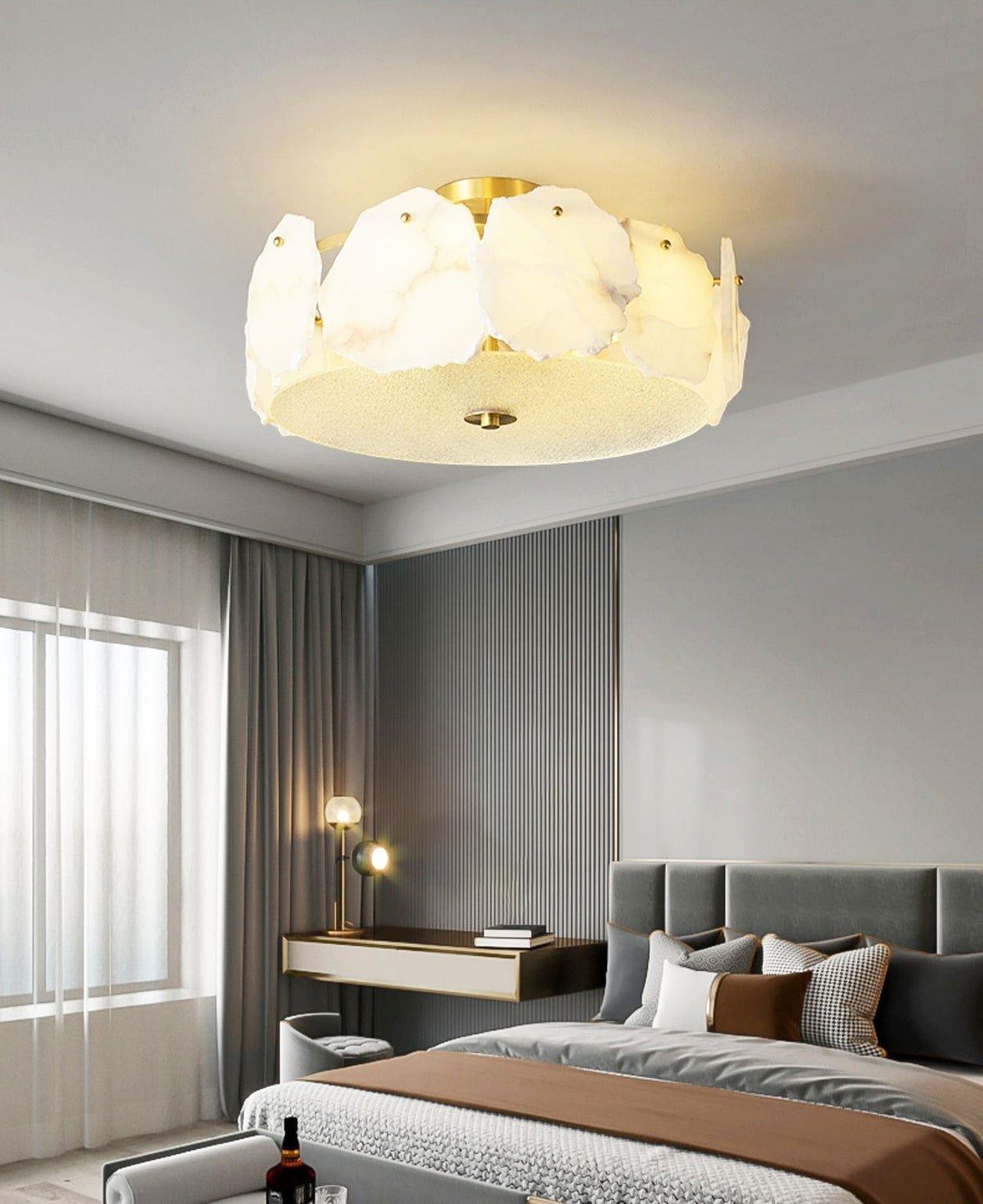 Peld albast vlakke plafondlamp