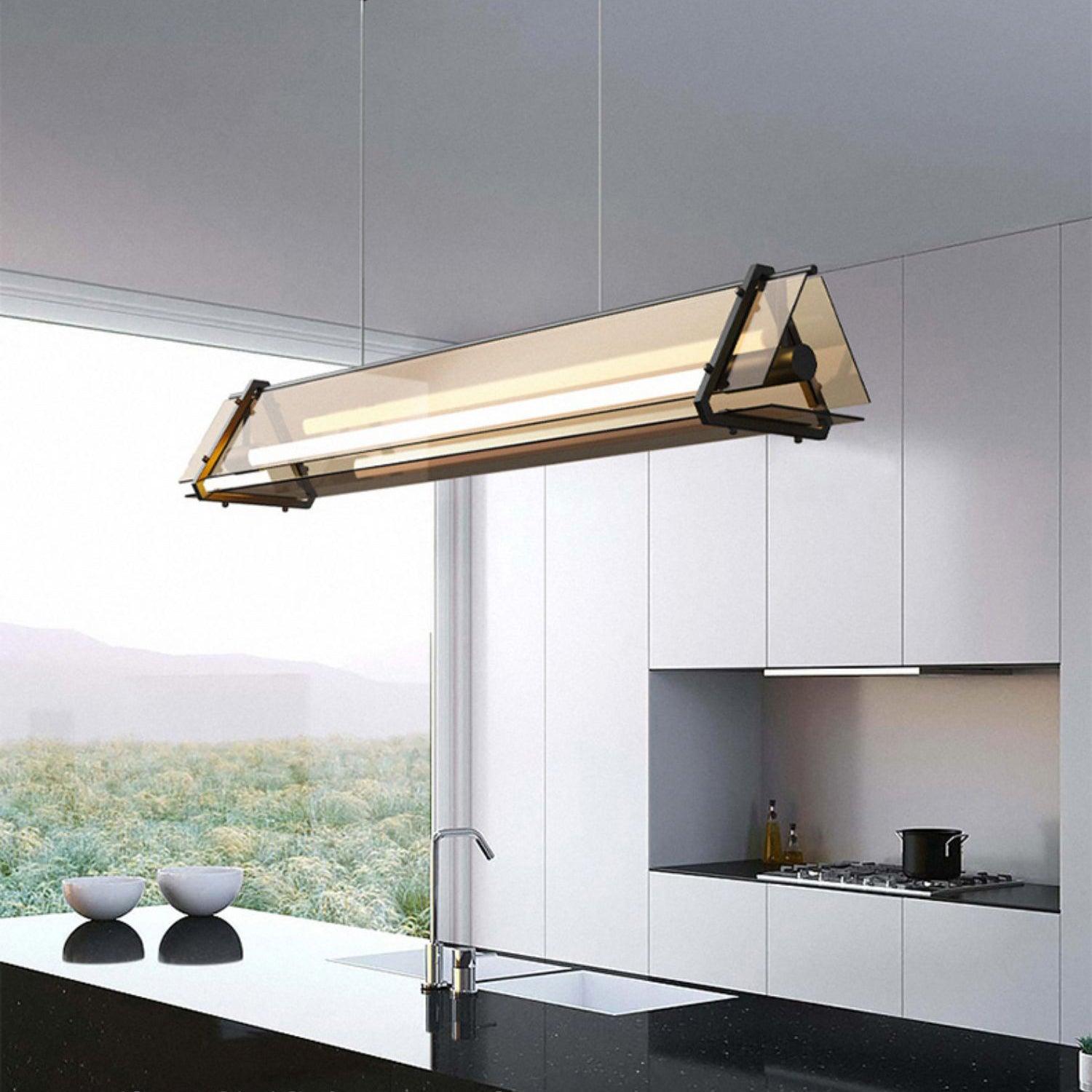 Edge Industriële Driehoek Hanglampen  Goud Metaal/Glas
