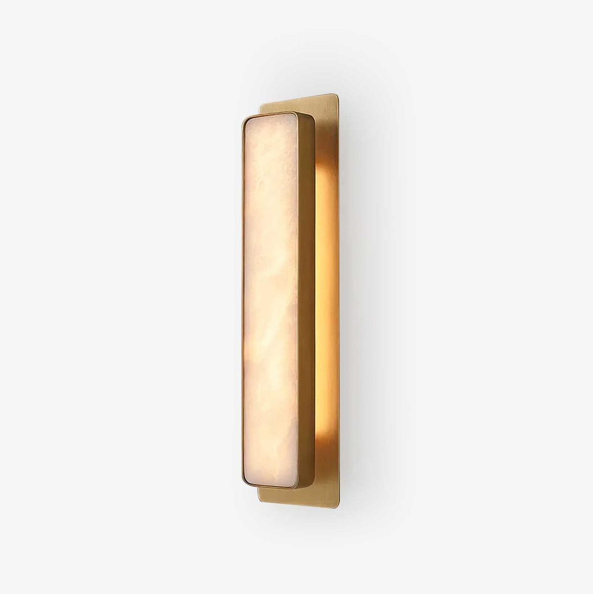 Karix Linear albasten wandlamp met goudkleurige afwerking
