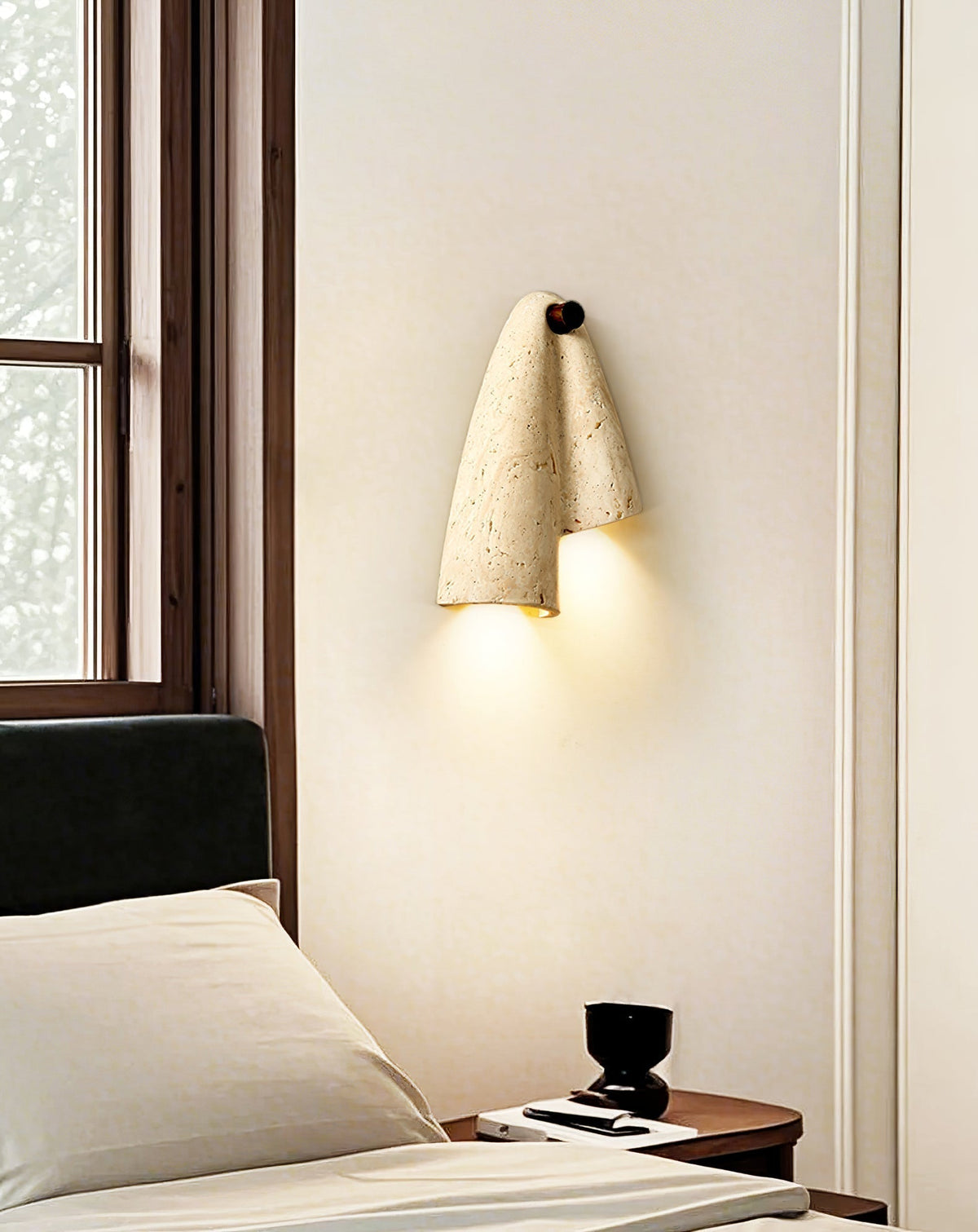 Valeliella wandlamp in travertin