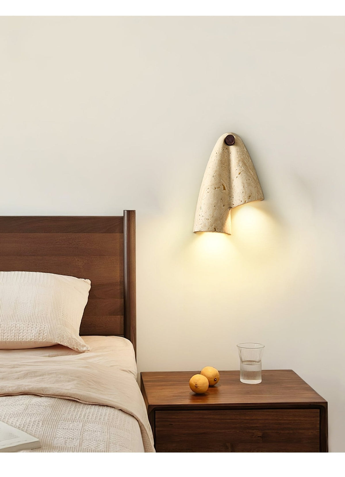 Valeliella wandlamp in travertin