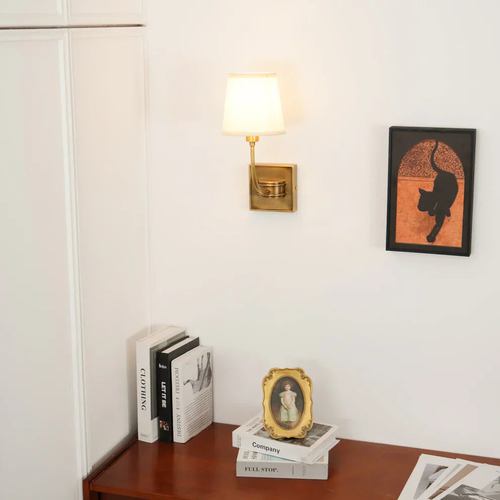 Alessio Vintage Klassiek Metaal Stof Wandlamp Lampenkap Badkamer Slaapkamer