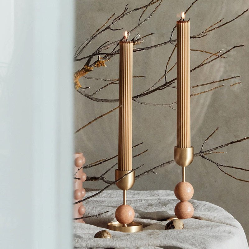 Fuldo Verdant Sphere Candle Holder Geborsteld messing Accent Mid-century Interieur