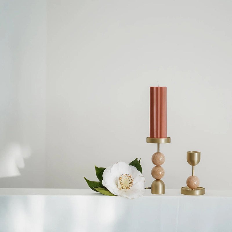Fuldo Verdant Sphere Candle Holder Geborsteld messing Accent Mid-century Interieur