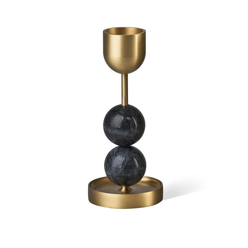 Fuldo Verdant Sphere Candle Holder Geborsteld messing Accent Mid-century Interieur