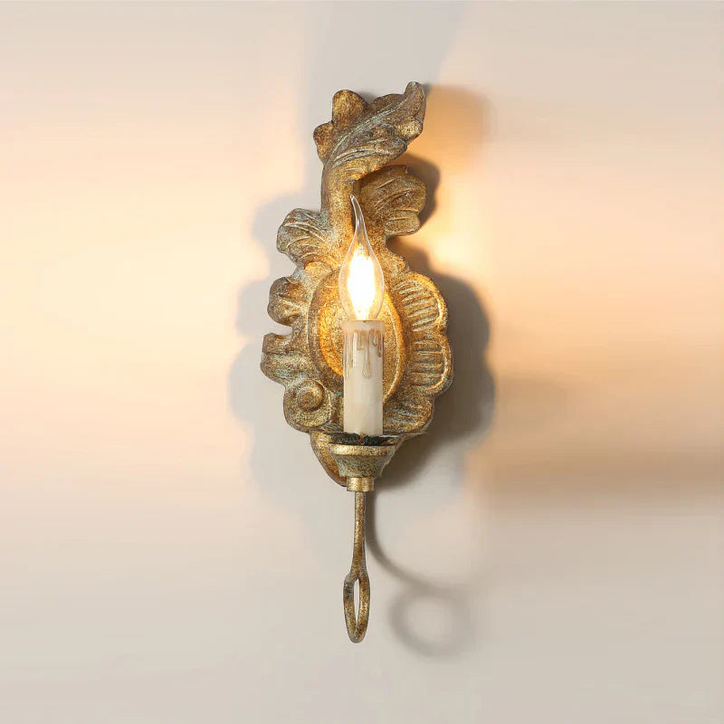 Alessio Vintage Metaal Hout Oud Wit Grijs Goud Wandlamp Eetkamer