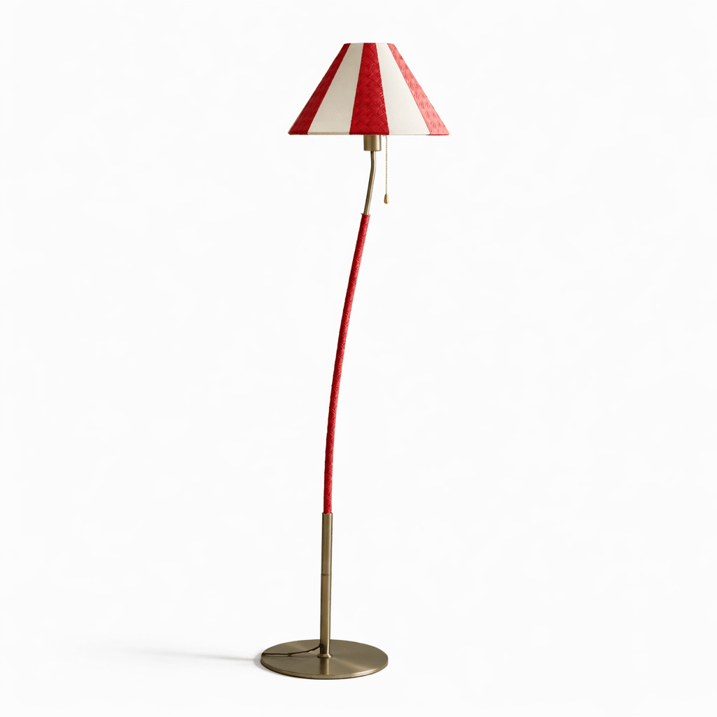Selorelle gebogen gestreepte vloerlamp