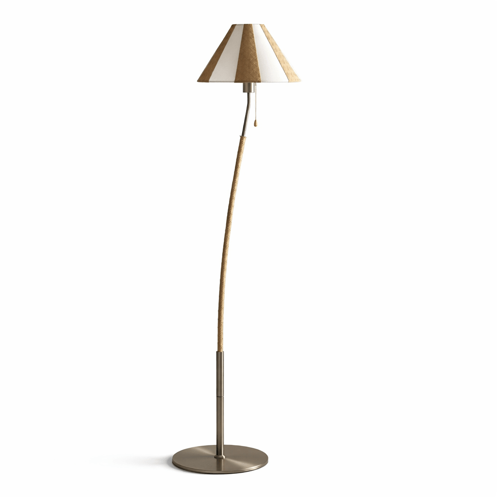 Selorelle gebogen gestreepte vloerlamp