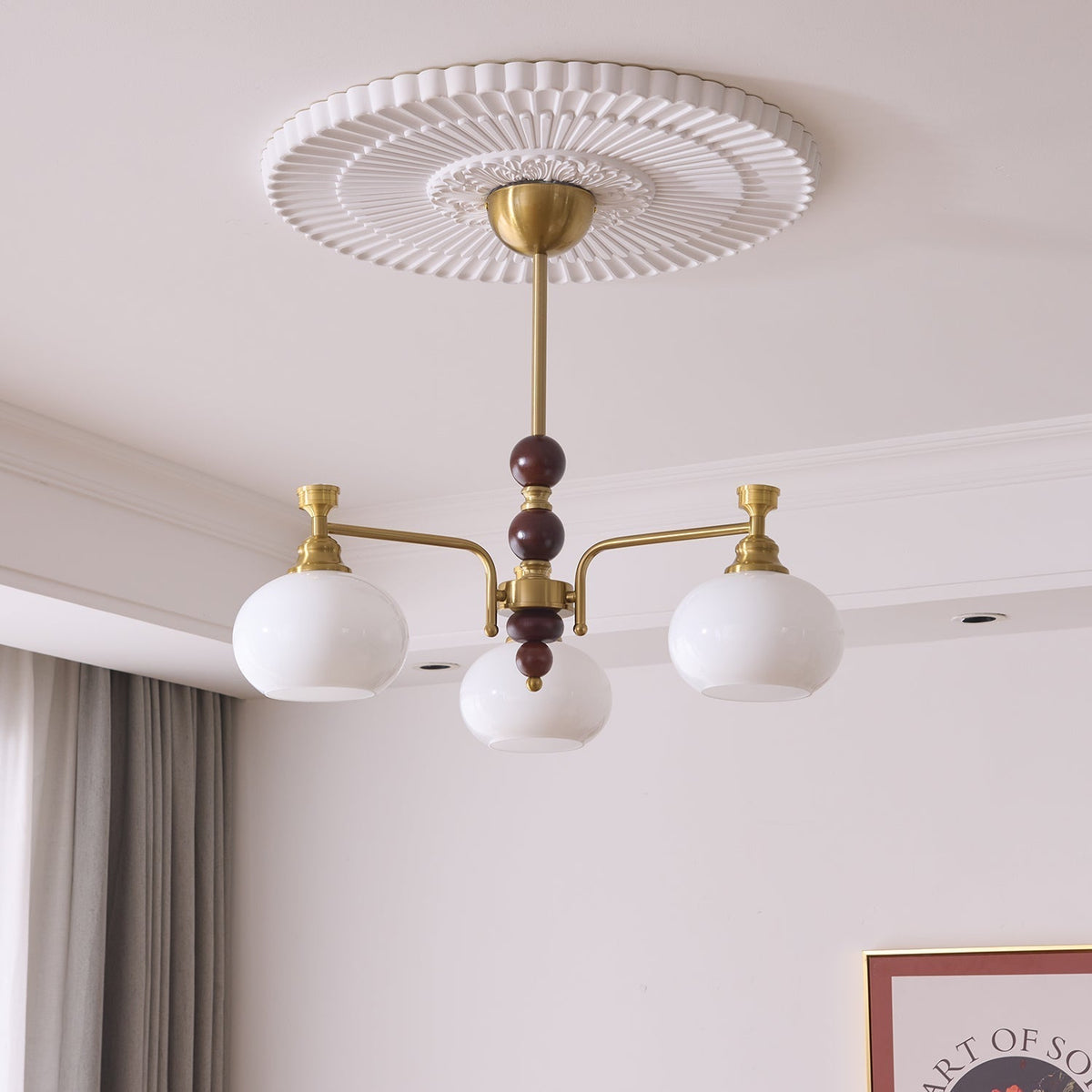 Aursolos Traditionele Elegantie Houten glas Kroonluchter