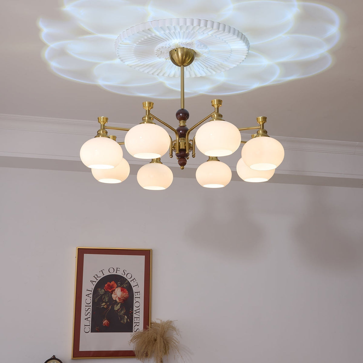 Aursolos Traditionele Elegantie Houten glas Kroonluchter