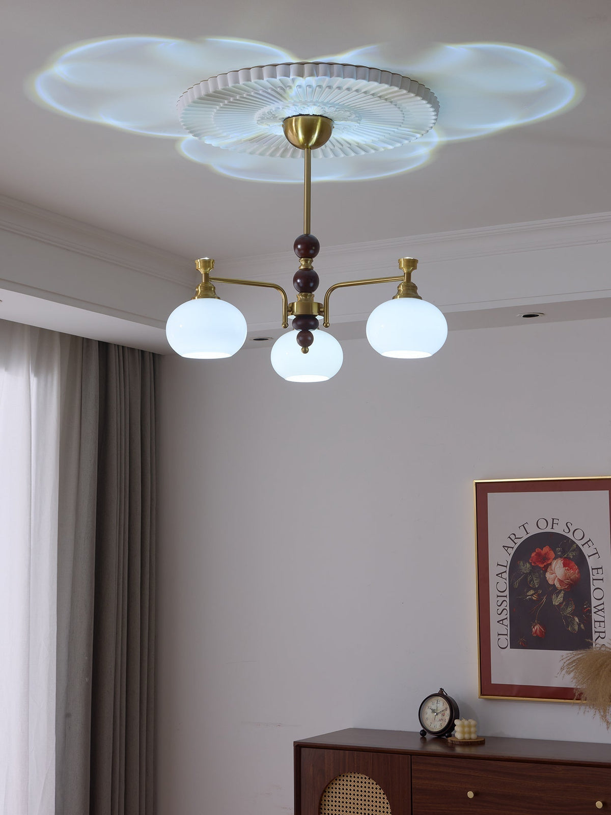 Aursolos Traditionele Elegantie Houten glas Kroonluchter