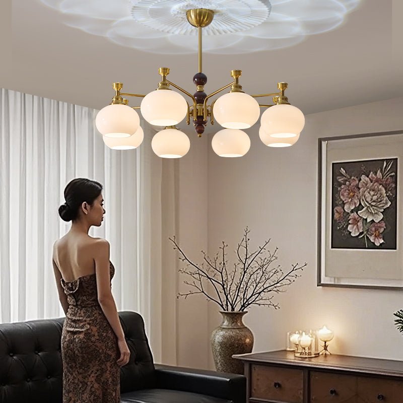 Aursolos Traditionele Elegantie Houten glas Kroonluchter