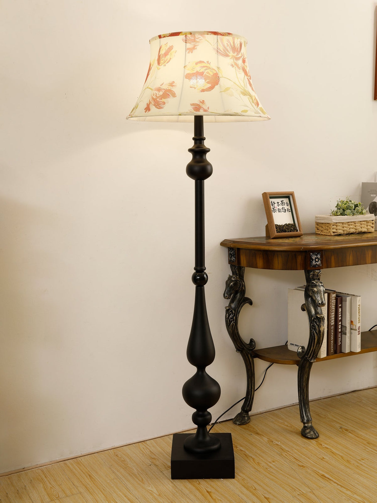 Floren Hout Stoffen Klassieke vloerlamp