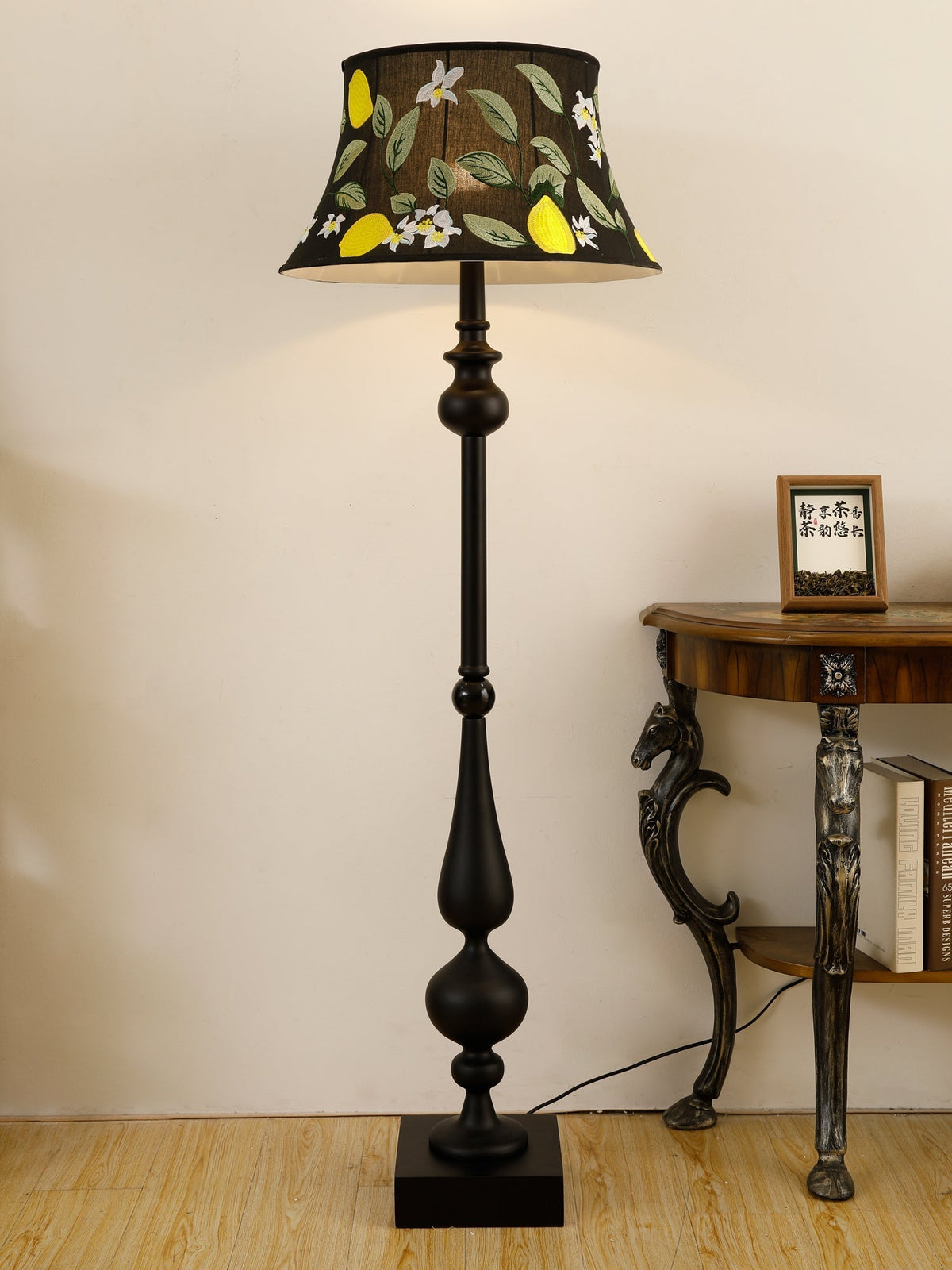 Floren Hout Stoffen Klassieke vloerlamp