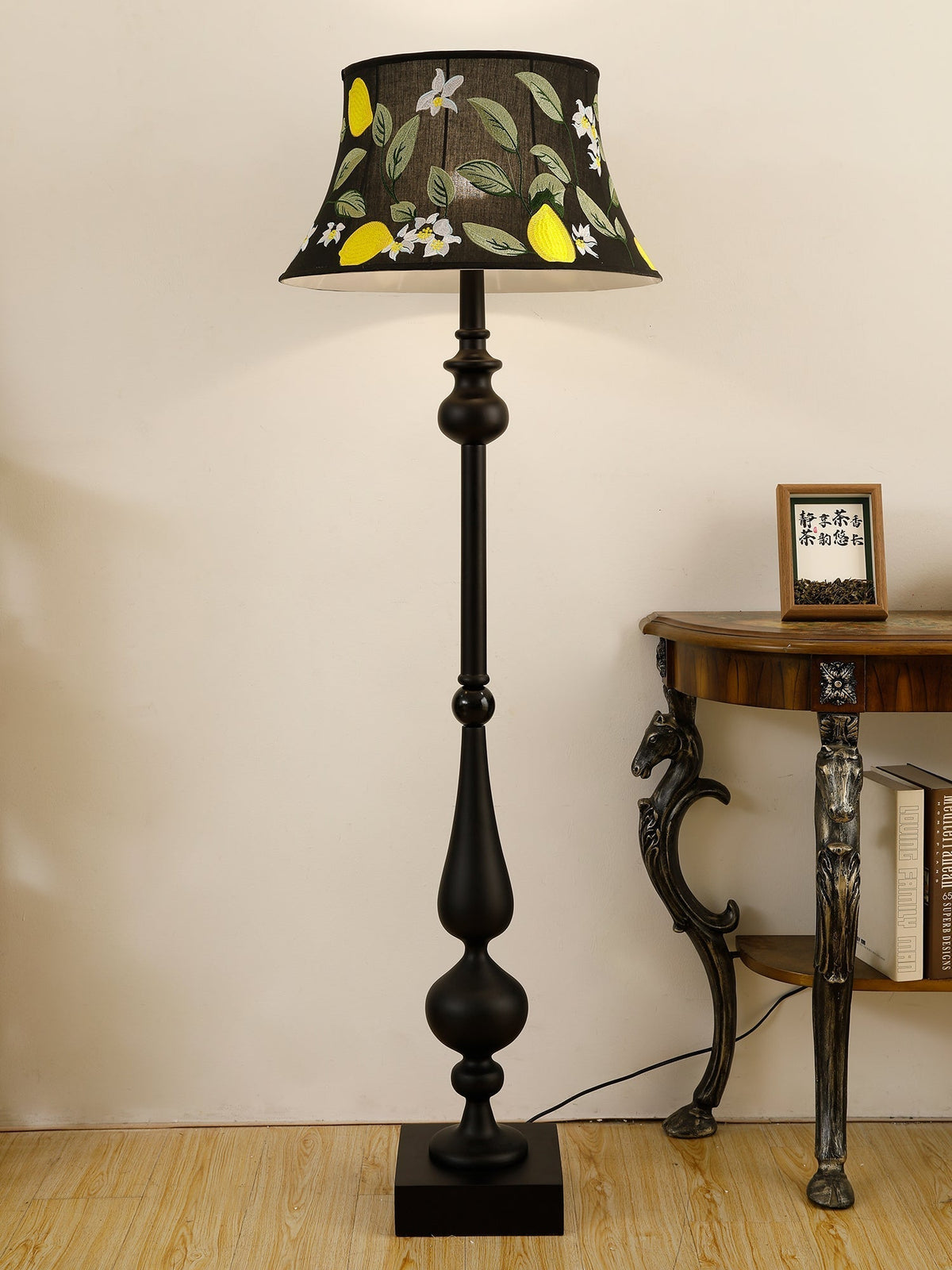 Floren Hout Stoffen Klassieke vloerlamp