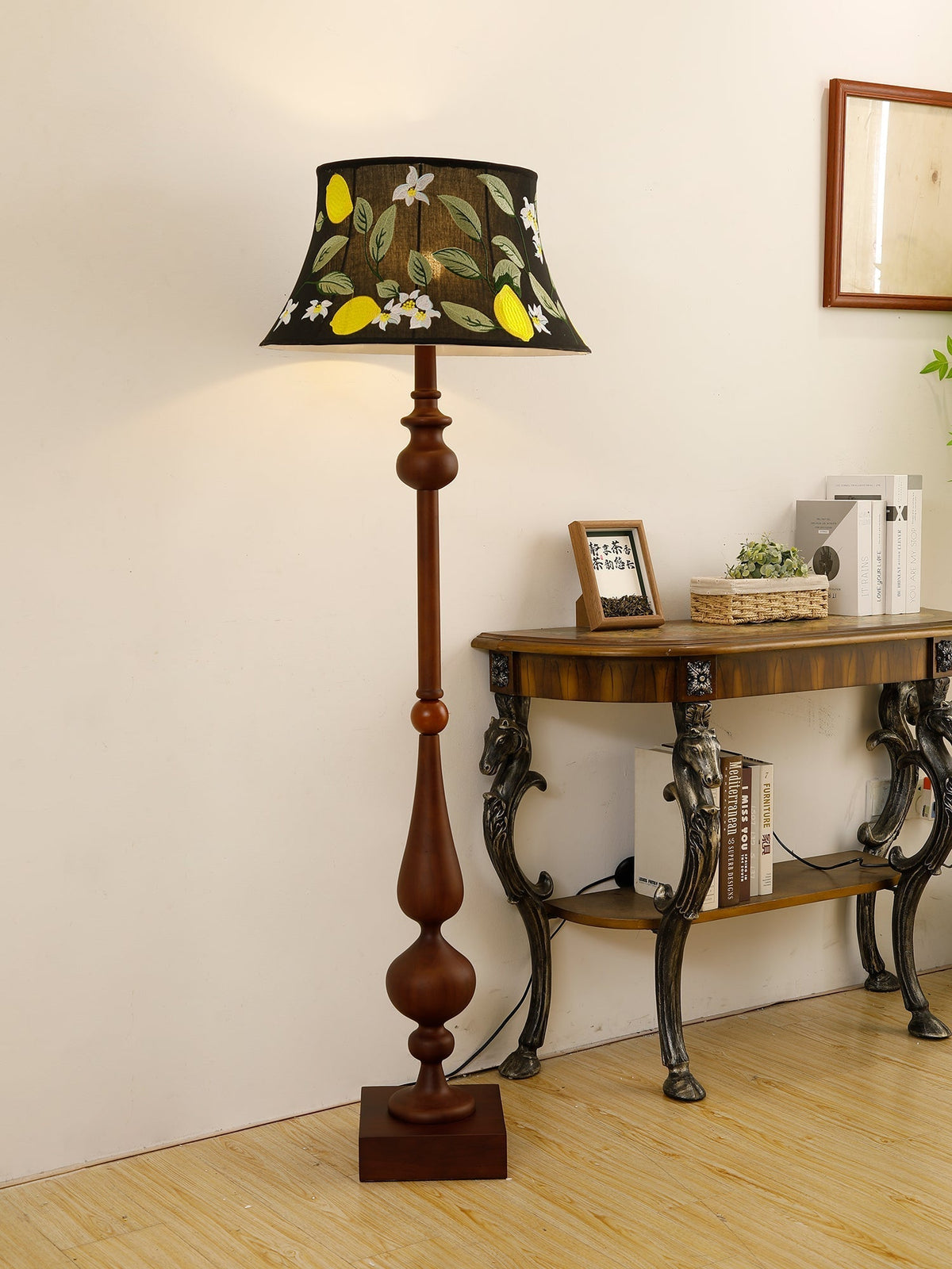 Floren Hout Stoffen Klassieke vloerlamp