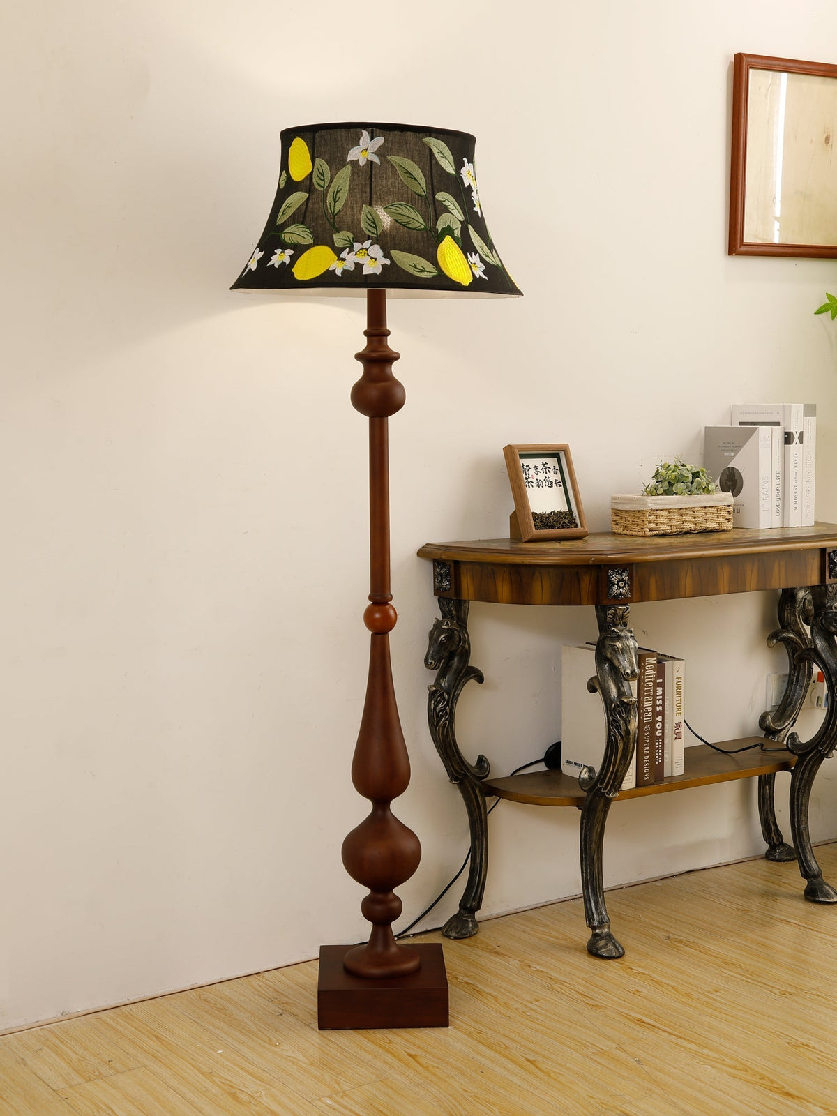 Floren Hout Stoffen Klassieke vloerlamp