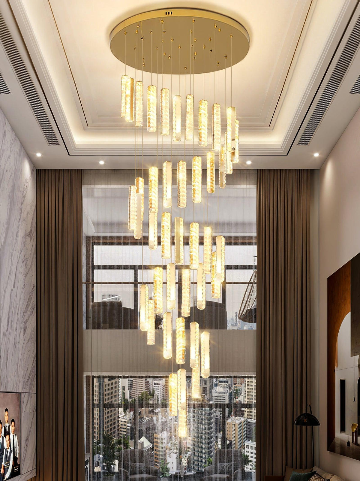 Sorenaria Kroonluchter Villa Forci hanglamp Zilver Modern