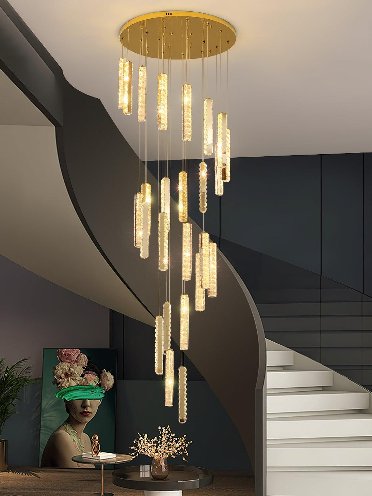 Sorenaria Kroonluchter Villa Forci hanglamp Zilver Modern