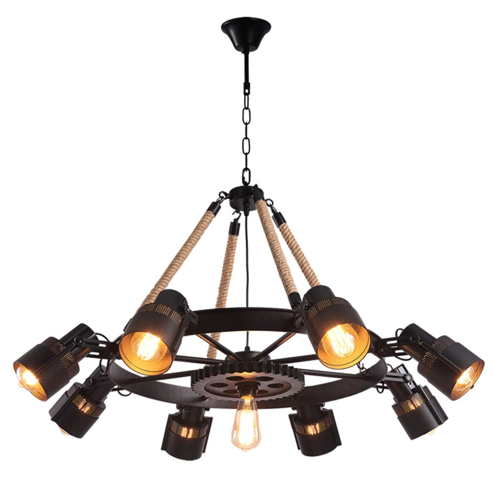 Epoch Industriële LED Hanglampen Zwart Metaal/Touw Café/Bar