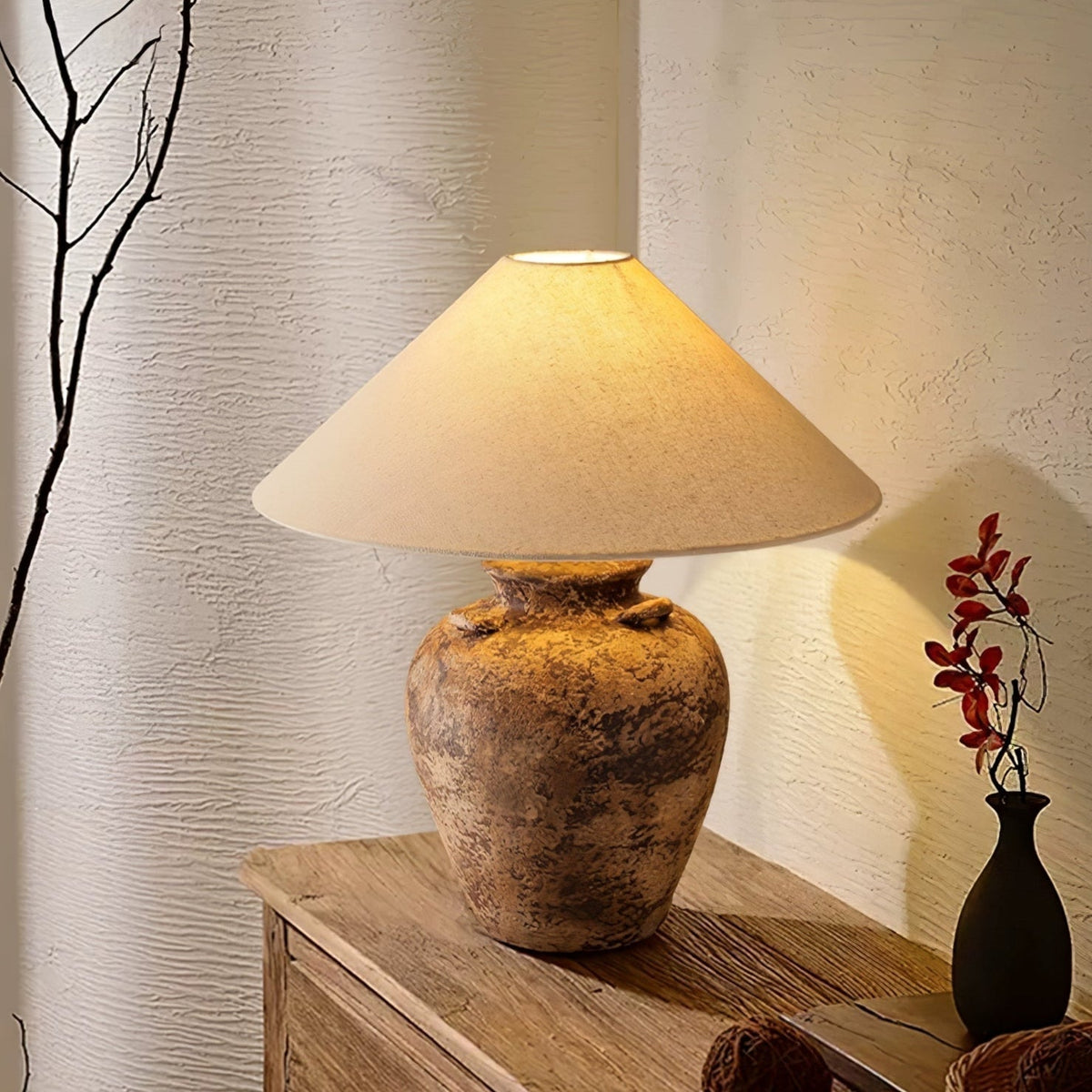 Mirisaya Vintage Stoffen tafellamp