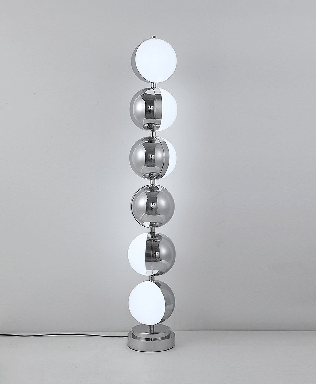 Boen moderne vloerlamp in chrome