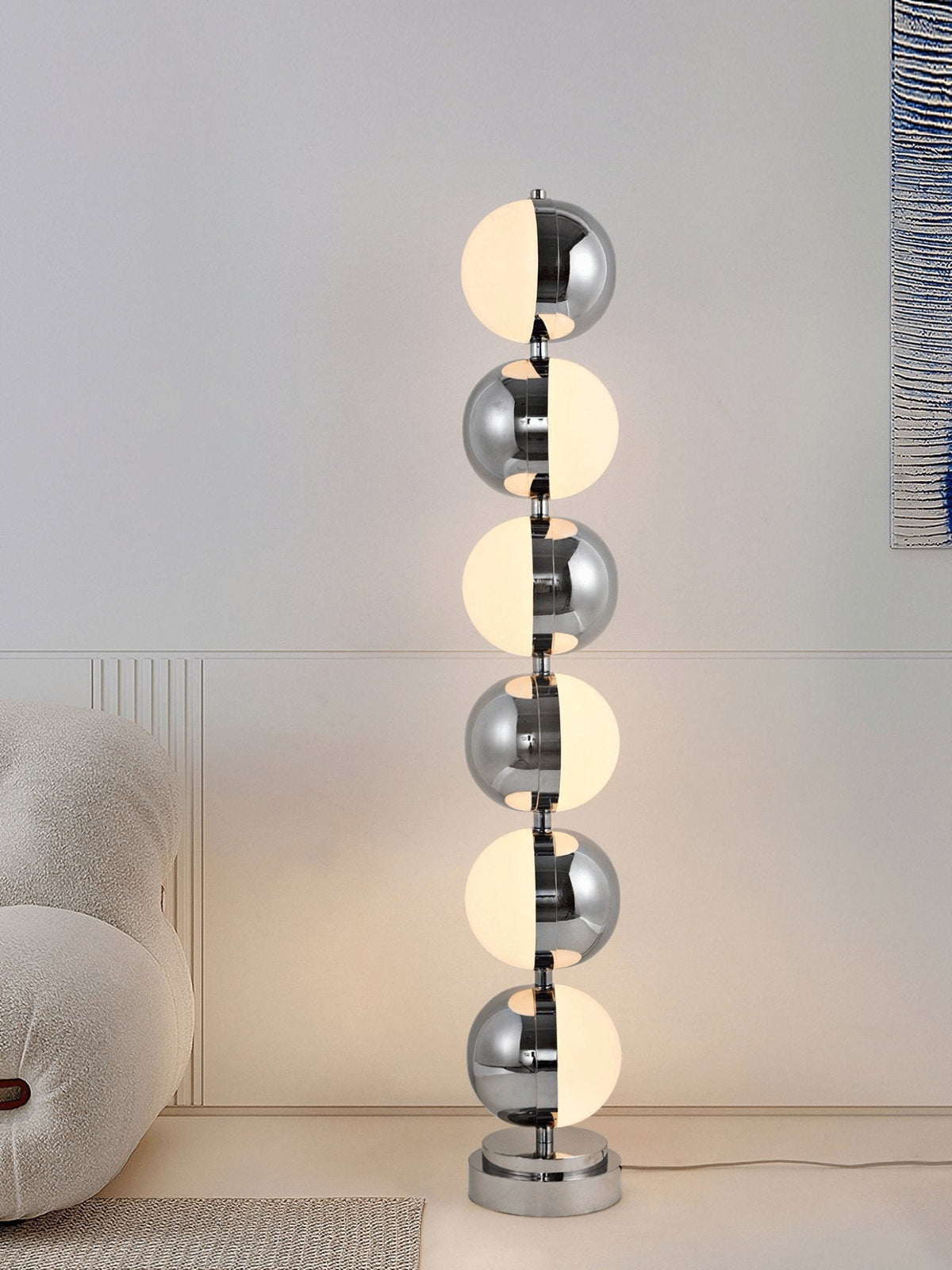 Boen moderne vloerlamp in chrome
