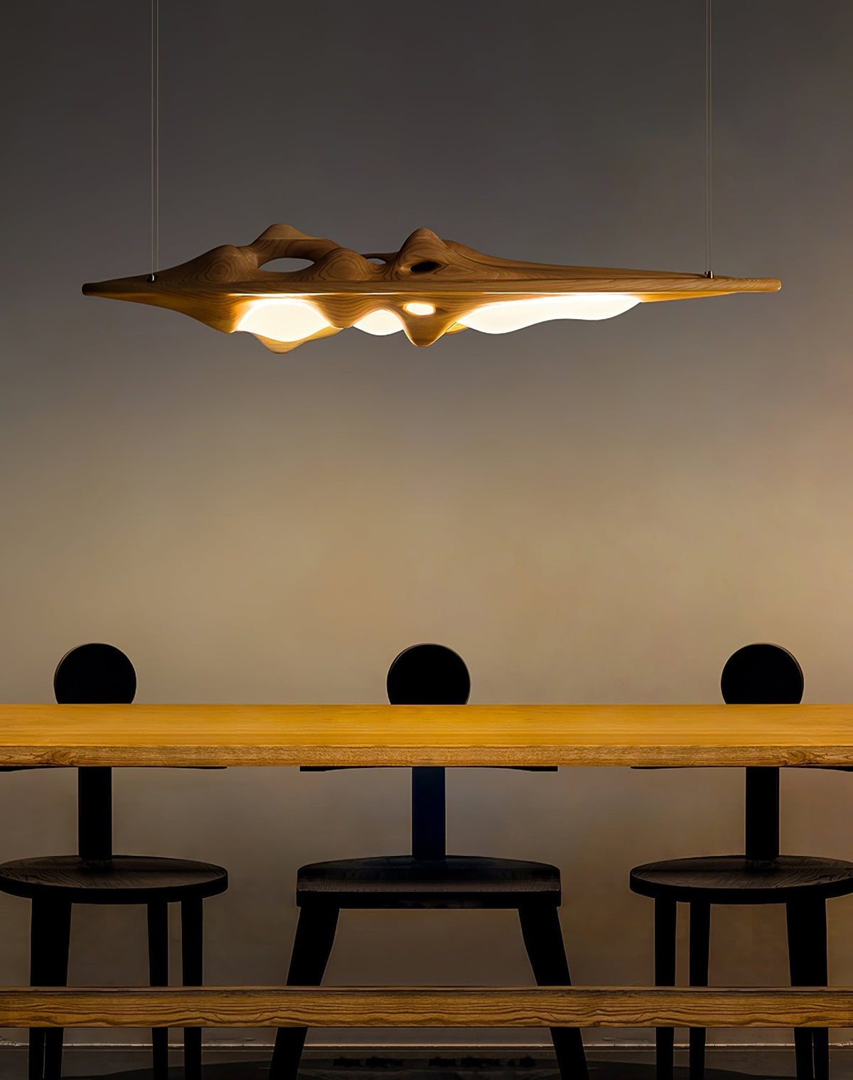 Ulsorira Topografische Houten hanglamp