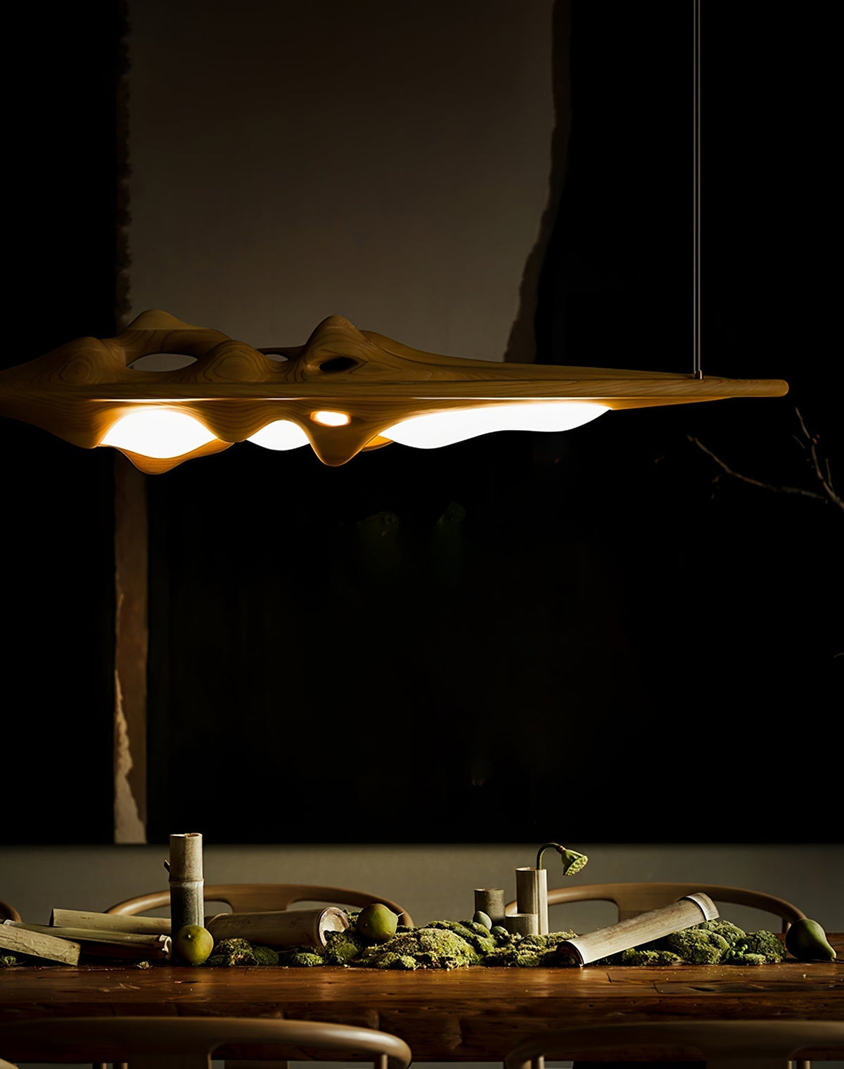Ulsorira Topografische Houten hanglamp
