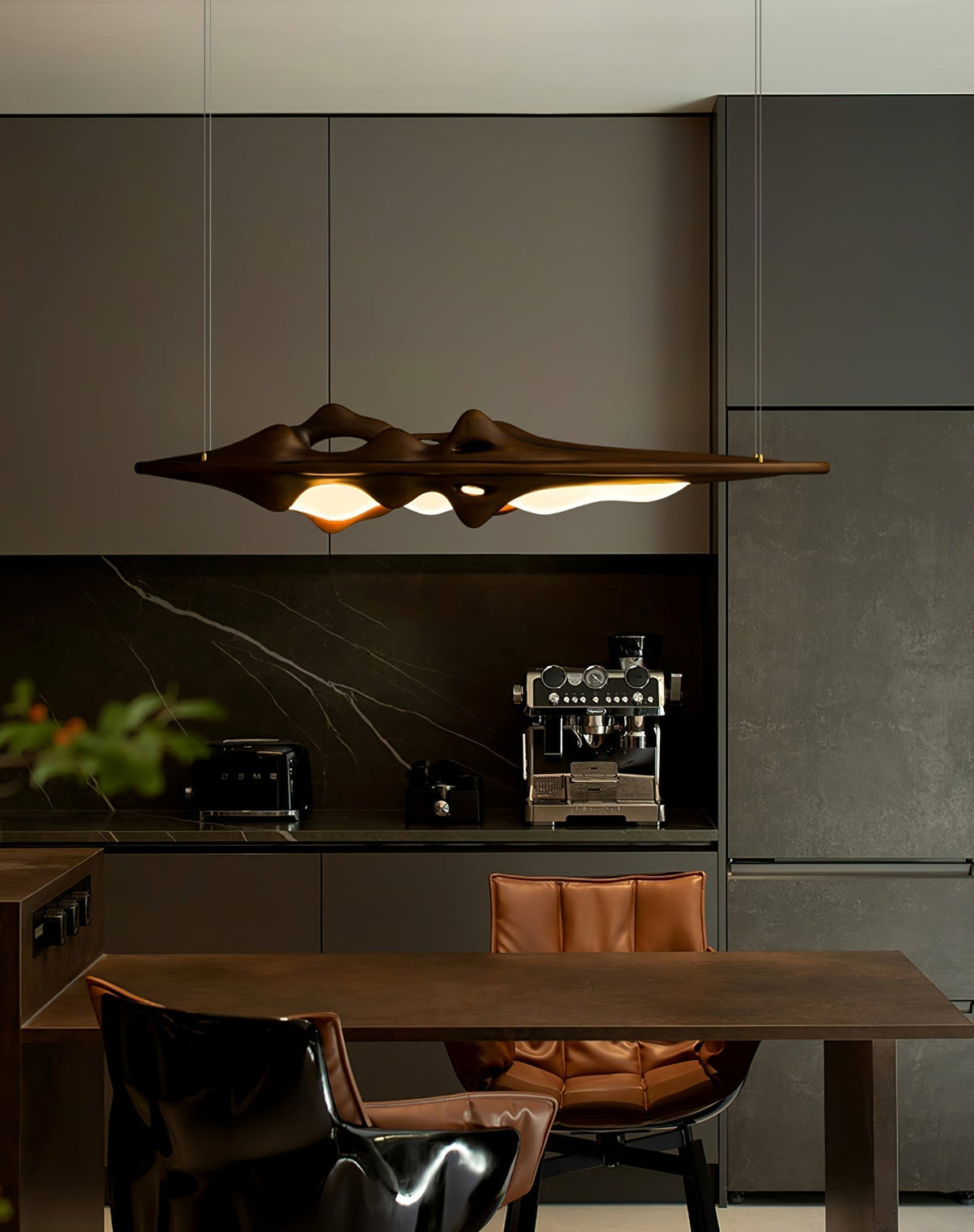 Ulsorira Topografische Houten hanglamp