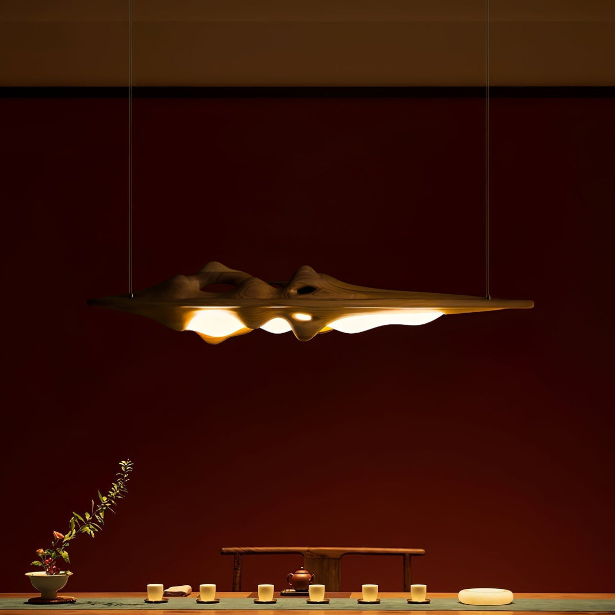 Ulsorira Topografische Houten hanglamp