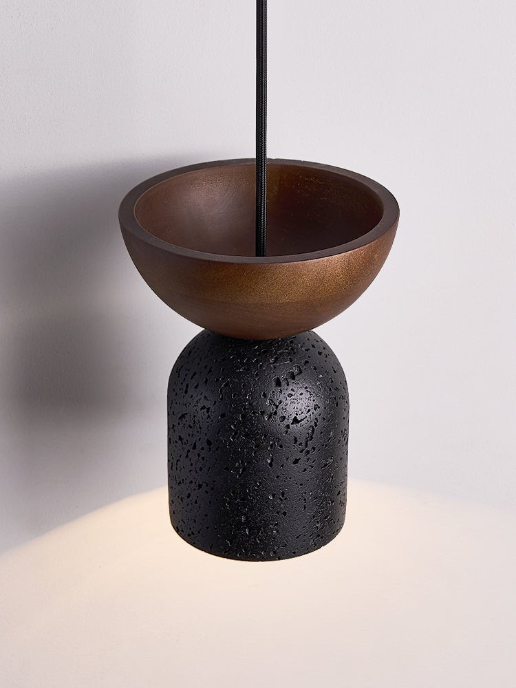 Theo Minimal Zwart travertin hanglamp