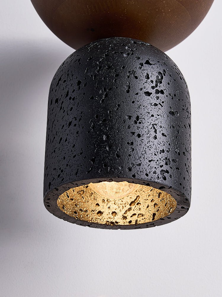 Theo Minimal Zwart travertin hanglamp