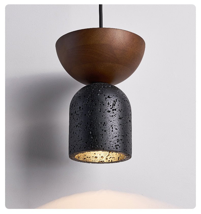 Theo Minimal Zwart travertin hanglamp
