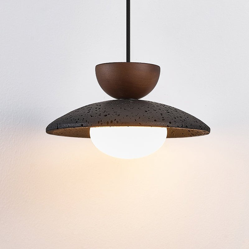 Ignis hanglamp met zwarte travertin koepel