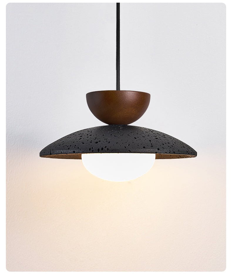 Ignis hanglamp met zwarte travertin koepel